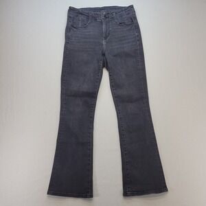 American Eagle Skinny Kick Jeans Womens 4 X-Short Black High Waist Double Button